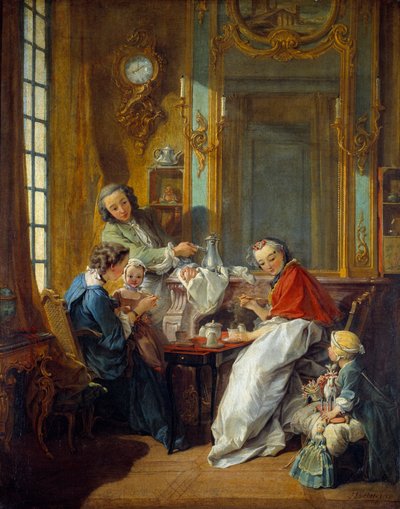 Burjuva bir iç mekanda öğle yemeği sahnesi. Francois Boucher (1703-1770) 1739 Güneş