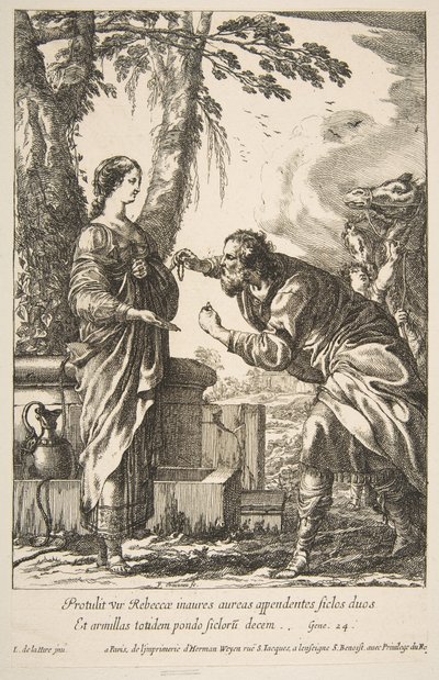Rebecca ve Eliezer. by Francois Chauveau