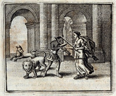 Umuhinzi wa Danube. Umugani na Jean de La Fontaine (1621-95). Ishusho ya François Chauveau (1613-1676). Igitabo cya 1728. by Francois Chauveau