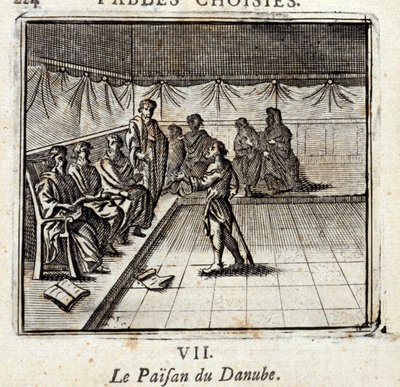 The Danube Peasant. Fables by Jean de La Fontaine (1621-95). Illustration by François Chauveau (1613-1676). Edition of 1728. by Francois Chauveau