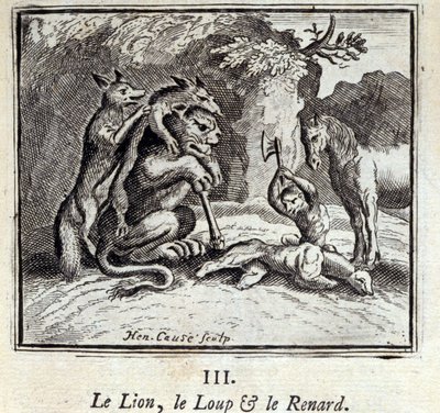 Aslan, Kurt ve Tilki. Jean de La Fontaine