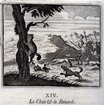 Kedi ve tilki. Jean de La Fontaine