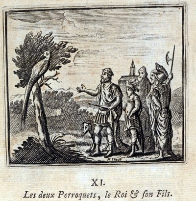 İki Papağan Kral ve Oğlu. Jean de La Fontaine