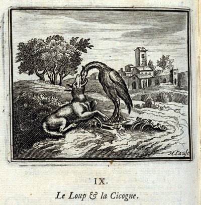 Kurt ve leylek. Jean de La Fontaine