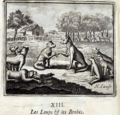 Kurtlar ve koyunlar. Jean de La Fontaine