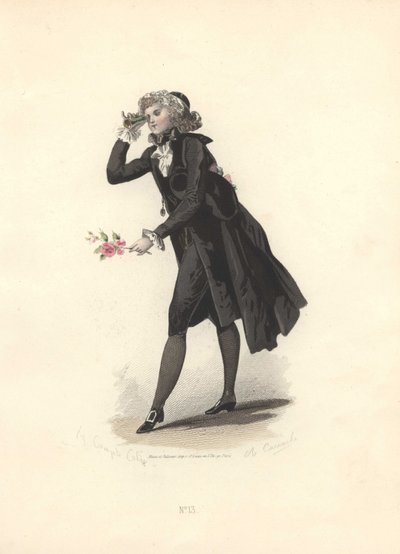 Dandy ile lorgnette, Marie Antoinette dönemi. by Francois Claudius Compte Calix
