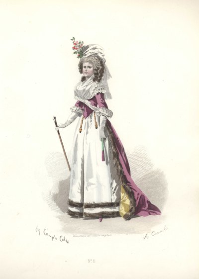 Kürk kesimli kadın, Marie Antoinette dönemi. by Francois Claudius Compte Calix