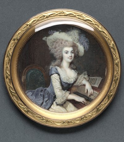 Klavsen Başında Bir Kadın Portresi, c. 1788. by Francois Dumont