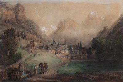 La Grande Chartreuse 1869 (Kağıt üzerine suluboya) by Francois Edme Ricois