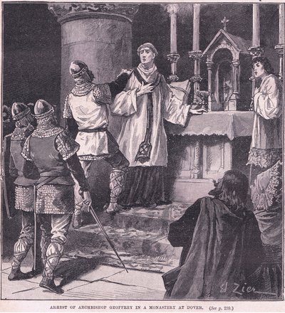 Başpiskopos Geoffrey'in Dover MS 1191'deki bir manastırda tutuklanması by Francois Edouard Zier