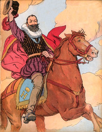 Kral Henry IV (1553-1610) (Fransa Kralı Henri IV) François Edouard Zier (1856-1924) tarafından “Görkemlerimiz-ulusallarımız” içinde illüstrasyon” 1920 by Francois Edouard Zier