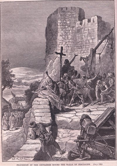 Kudüs surlarını çevreleyen haçlı alayı MS 1097 by Francois Edouard Zier