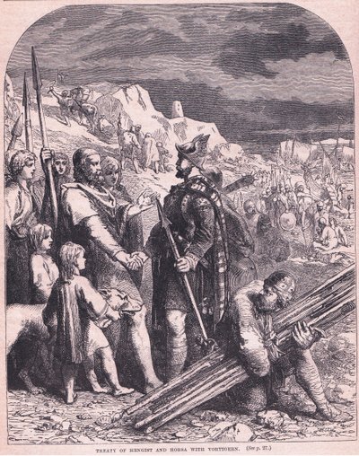 Vortigern AD 600 ile Hengist ve Horsa Antlaşması by Francois Edouard Zier