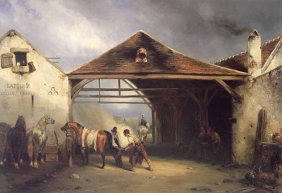 Atı nallayan bir nalbant by Francois Emile de Lansac