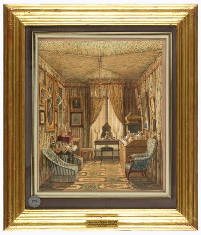 Çizim, Çadırlı Tavanlı Bir Giyinme Odası İçi by Francois Etienne Villeret
