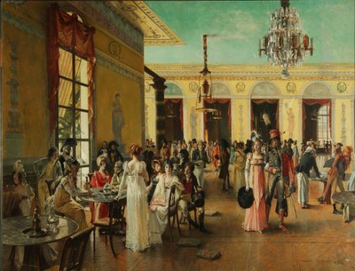 Café Frascati Napolyon Zamanından Bir Sahne=, 1893 by Francois Flameng