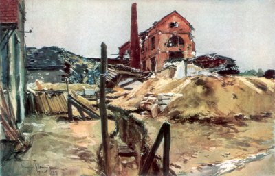 Fabrika binaları, Soissons, 19 Mayıs 1915, 1926. by Francois Flameng