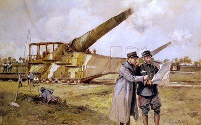 Demiryolunda Ağır Silahlar, Ekim 1916 by Francois Flameng