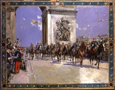 Tarih. Fransa. Birinci Dünya Savaşı. 4 Temmuz'da Paris'te Zafer Geçidi by Francois Flameng