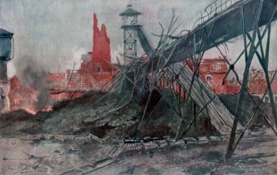 Liévin Madenleri: Calonne Pit, Artois, Fransa, I. Dünya Savaşı, 1915. by Francois Flameng