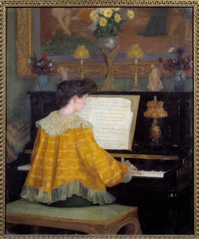 Piyanodaki Genç Kız Resmi Francois Gauzi (1862-1933) 1904 Toulouse, musee des Augustins - Piyanodaki Genç Kadın. Francois Gauzi