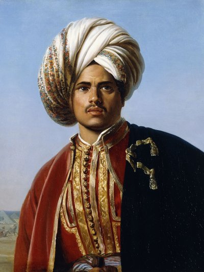 Bir Osmanlı Prensi Portresi, Yarım Boy, Kırmızı Altın, by Francois Henri Alexandre La Fond