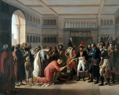 Bonaparte kılıcı İskenderiye askeri komutanına sunar, Temmuz 1798 by Francois Henri Mulard