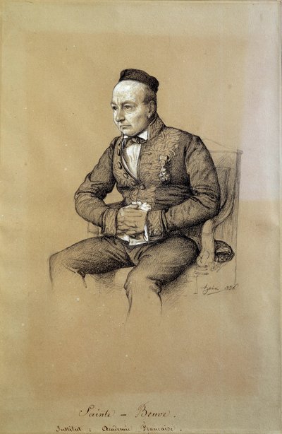 Charles Augustin Sainte Beuve (1804-1869), Fransız edebiyat eleştirmeni ve yazar portresi. Francois Joseph Heim