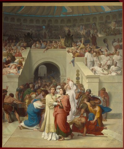 Amfitiyatroya giren Hristiyan şehitler by Francois Leon Benouville