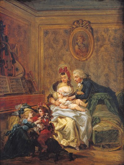 Evlilik Memnuniyeti veya Mutlu Aile by Francois Louis Joseph Watteau