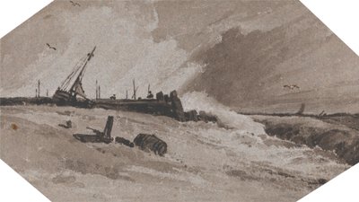 Fırtınada İskele by Francois Louis Thomas Francia