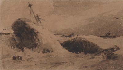 Fırtınalı Bir Denizde Batan Gemi by Francois Louis Thomas Francia