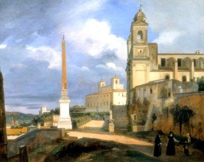 The Trinity of the Mounts ve Medicis villası, Roma, 1808 by Francois Marius Granet