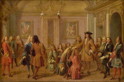 Saint Louis Şövalyelerinin ilk tanıtımı Louis XIV, Versailles 8 Mayıs 1693, 1710. by Francois Marot