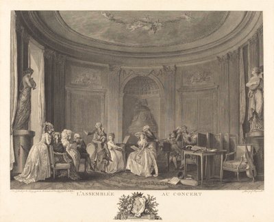 Konserdeki meclis by Francois Nicolas Barthelemy Dequevauviller after Nicolas Lavreince
