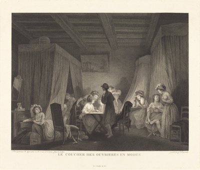 Modlarda işçilerin yatma zamanı by Francois Nicolas Barthelemy Dequevauviller after Nicolas Lavreince