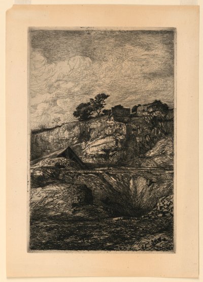 Kayalık Bir Manzara by Francois Nicolas Chifflart