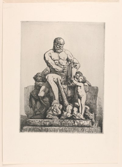 Herkül, Chifflart'ın On İki Gravür'ünden bir tabak by Francois Nicolas Chifflart