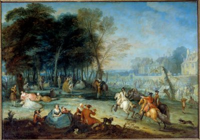 Paris yakınlarındaki Bezons Pique nique Champetre fuarı. Francois Octavien (1695-1740) 1725 Güneş tarafından yapılan resim. 1,35 x 1,95 m by Francois Octavien