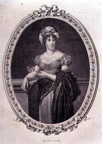 John Quartley tarafından oyulmuş Madame de Stael (1766-1817) portresi (gravür) by Francois Pascal Simon (after) Gerard