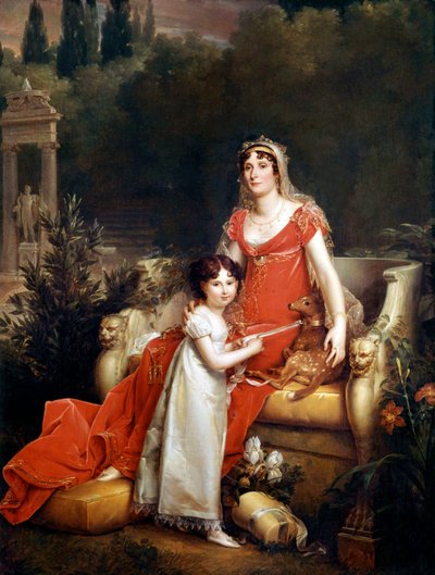 Elisa Bonaparte Baciocchi kızıyla birlikte by Baron François Pascal Simon Gérard