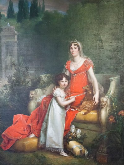 Elisa Bonaparte Baciocchi, kızı Napoleona Elisa ile birlikte by Baron François Pascal Simon Gérard
