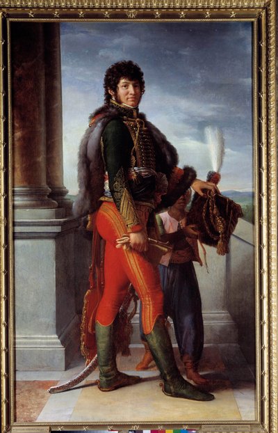 Portre en pied de Joachim Murat (1767-1815) Hussard üniformasıyla temsil edilen marechal d