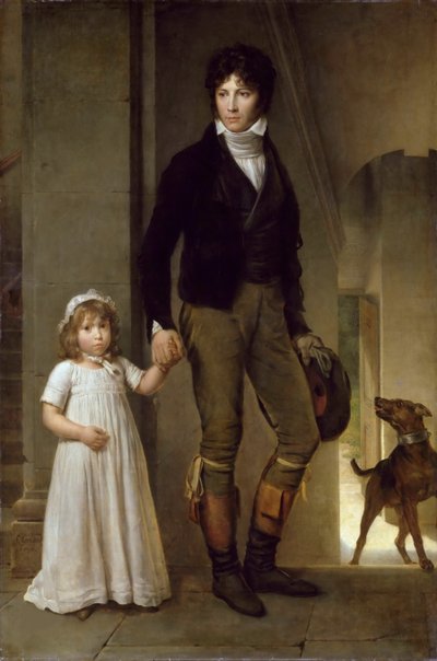 Jean-Baptiste Isabey 1767-1855 ve kızı Alexandrine, 1795. by Francois Pascal Simon Gerard