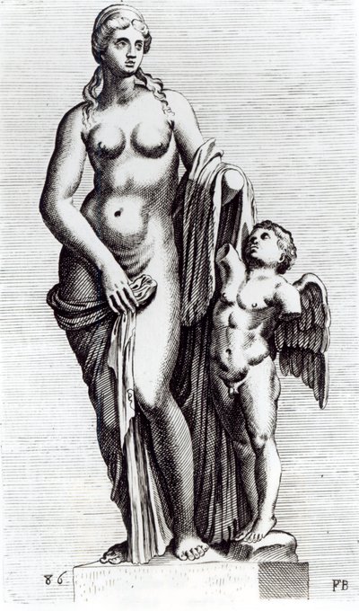 Heavenly Venus, c.1653 (gravür) (bw fotoğraf) by Francois Perrier