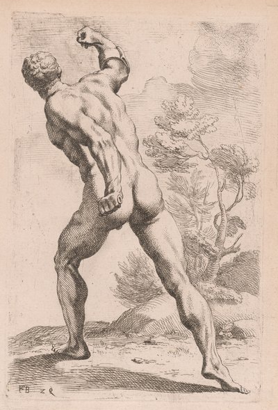 Borghese Gladyatör, arkadan görünüm [levha 29] by Francois Perrier