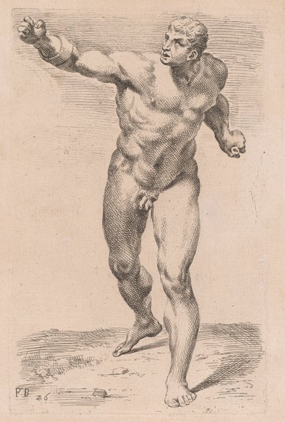 Borghese Gladyatör, önden görünüm [levha 26] by Francois Perrier