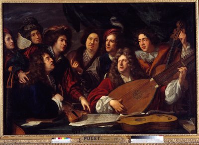 Müzisyenlerin buluşması Resim Francois Puget (1651-1707) 1688 Güneş. 1,47x2,12 m by Francois Puget