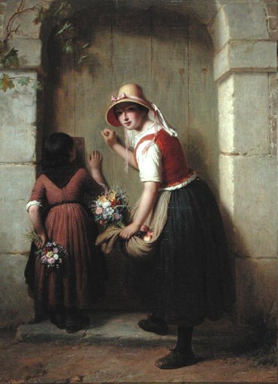 Çiçek Satıcıları (tuval üzerine yağlı boya) by Francois Verheyden