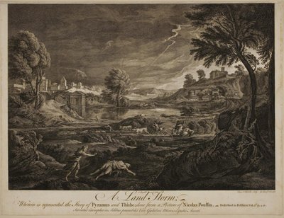 Bir kara fırtınası. Pyramus ve Thisbe by Francois Vivares